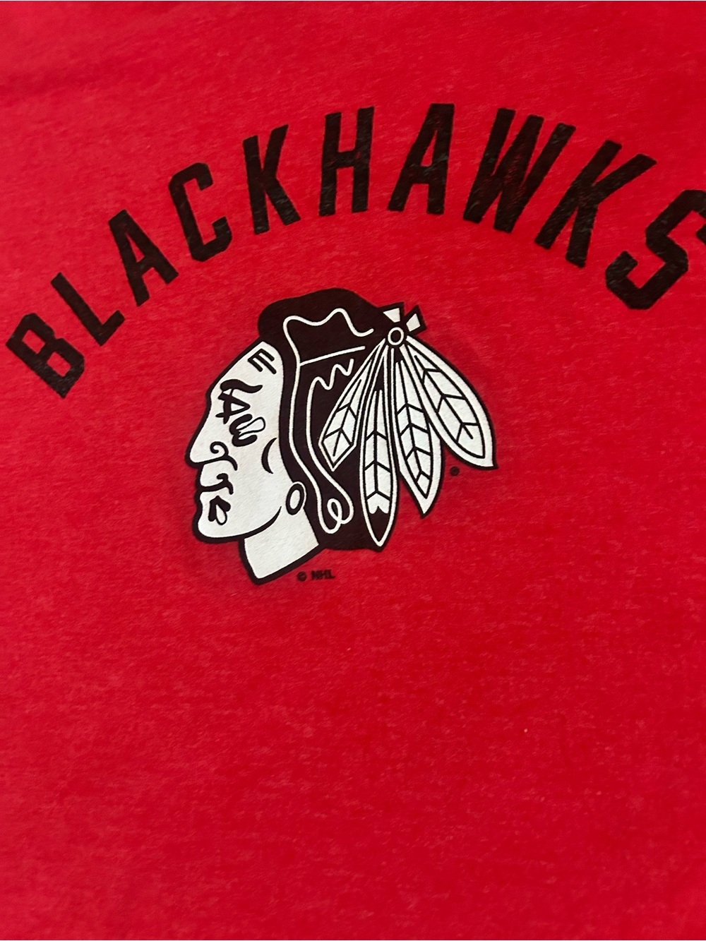 NHL Blackhawks Red Short Sleeve Logo Tee Men’s Size XXL - Picture 5 of 6